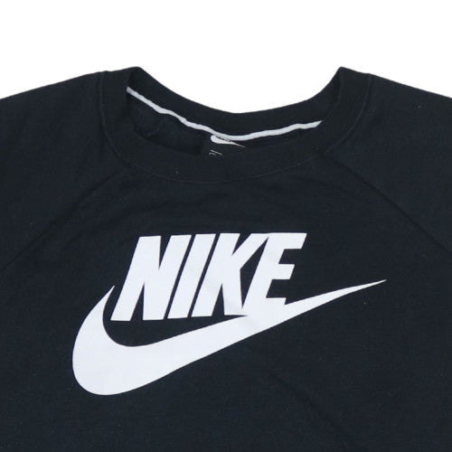 Nike Womens Black Pullover Sweatshirt L Logo Crew Neck Casual