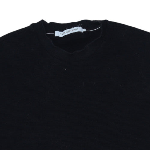 Calvin Klein Jeans Men's Black Cotton Crew Neck Jumper M