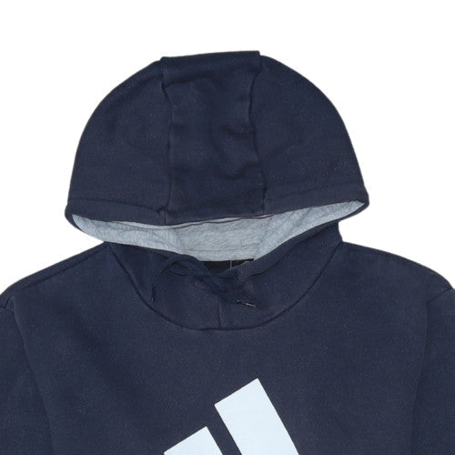Adidas Men's Blue Pullover Hoodie Medium Graphic Sportswear