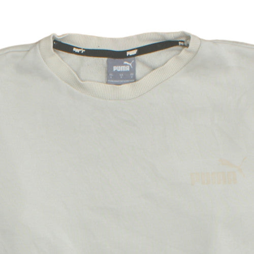 Puma Men's Beige Small Crew Neck Pullover Fleece Sweatshirt
