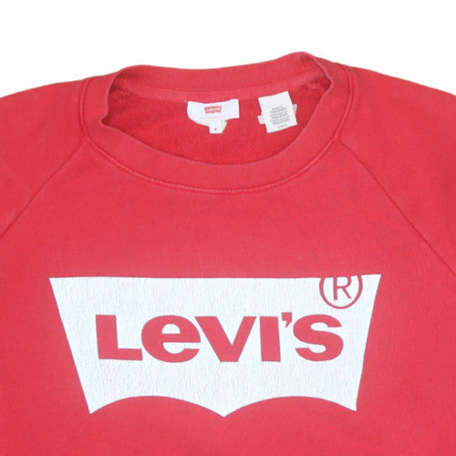 Levi's Men's Red Crew Neck Logo Pullover Sweatshirt Size S