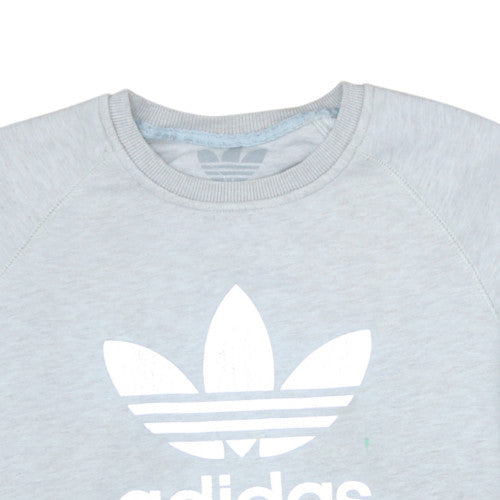 Adidas Women Grey Sweatshirt XXL Pullover Crew Neck Long Sleeve