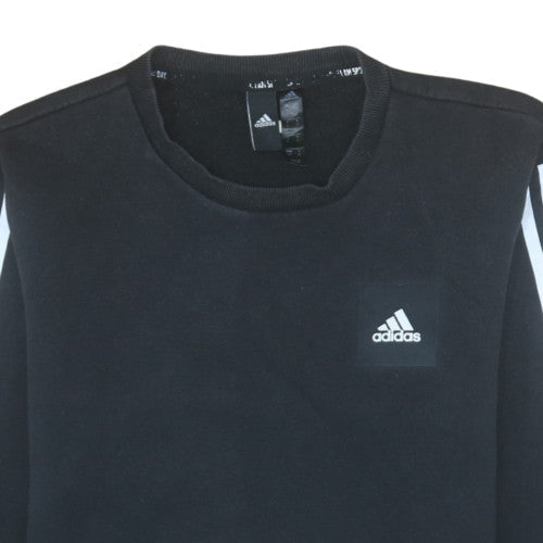 Adidas Men's Black Small Crew Neck Pullover Sweatshirt