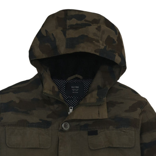 Globe Men's Green Camouflage Hooded Parka Jacket Size M