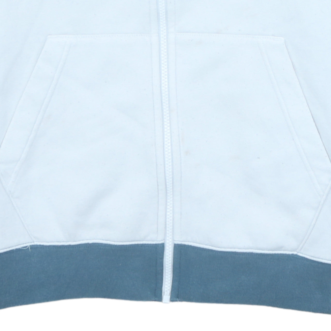 Nike Men's Blue & White Medium Track Jacket - Zip Front Cotton Blend