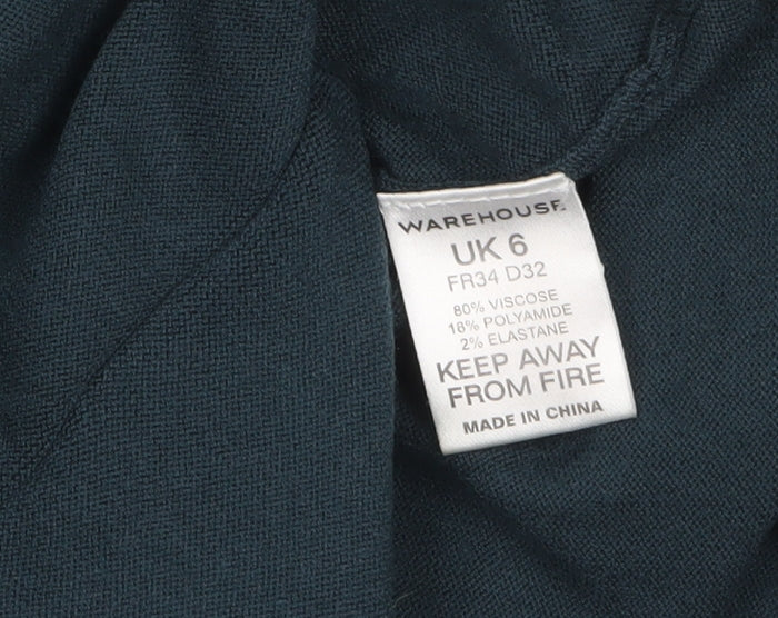 Warehouse Women's Green Roll Neck Knit Jumper Size 6