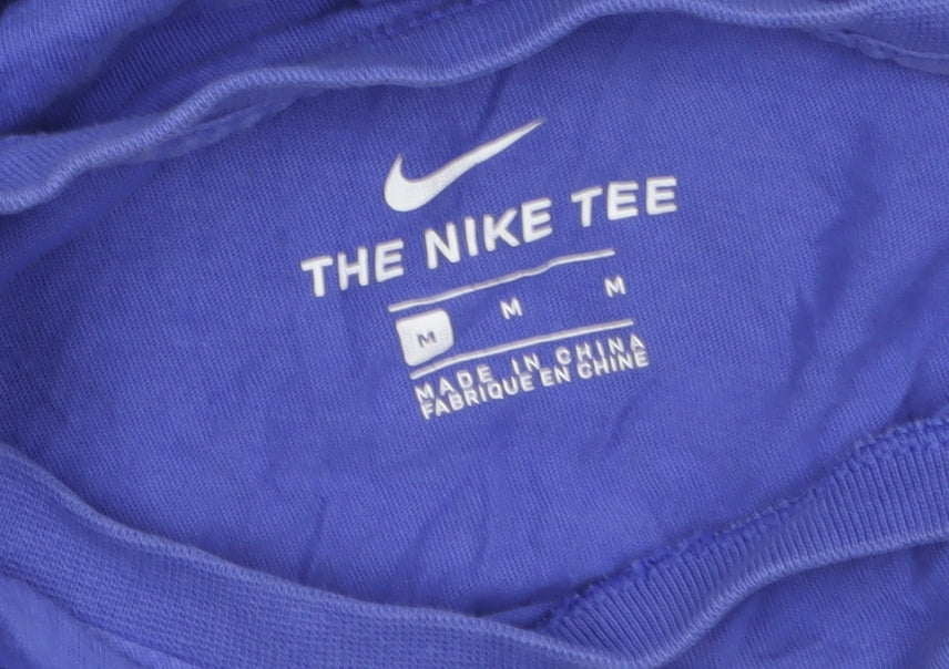 Nike Men's Blue Crew Neck Short Sleeve Cotton T-Shirt M