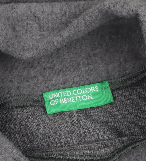 United Colors of Benetton Women's Grey XS Mock Neck Pullover Jumper
