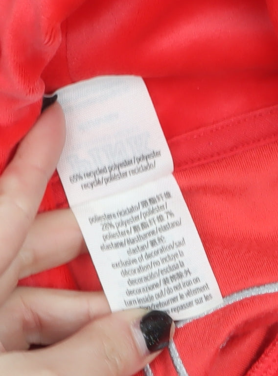 Victoria's Secret PINK Womens Red Velour Pullover Sweatshirt M