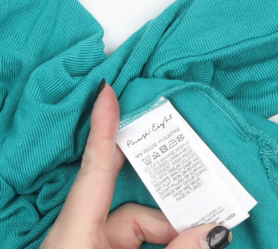 Phase Eight Women’s Green Viscose Tunic Jumper Size 18 3/4 Sleeve