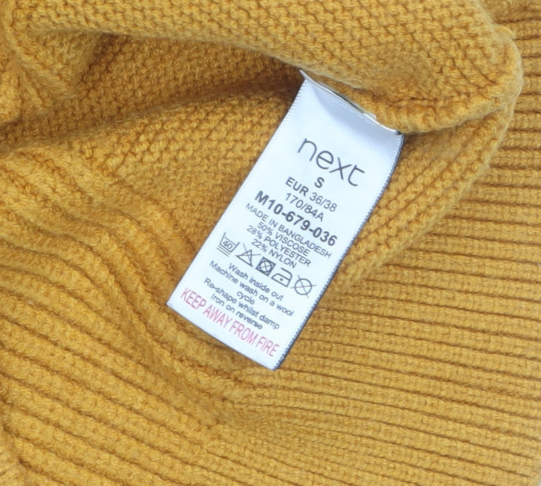 Next Womens Yellow Collared Sleeveless Henley Knit Jumper Size S