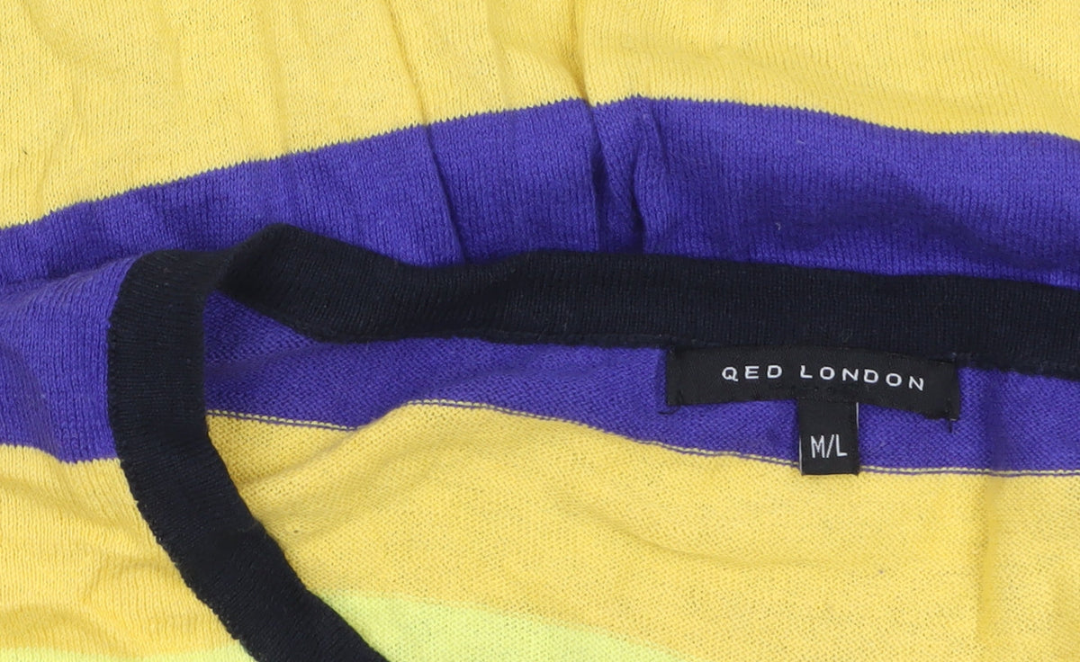 QED London Womens Multicoloured Striped Cotton Pullover Jumper M/L
