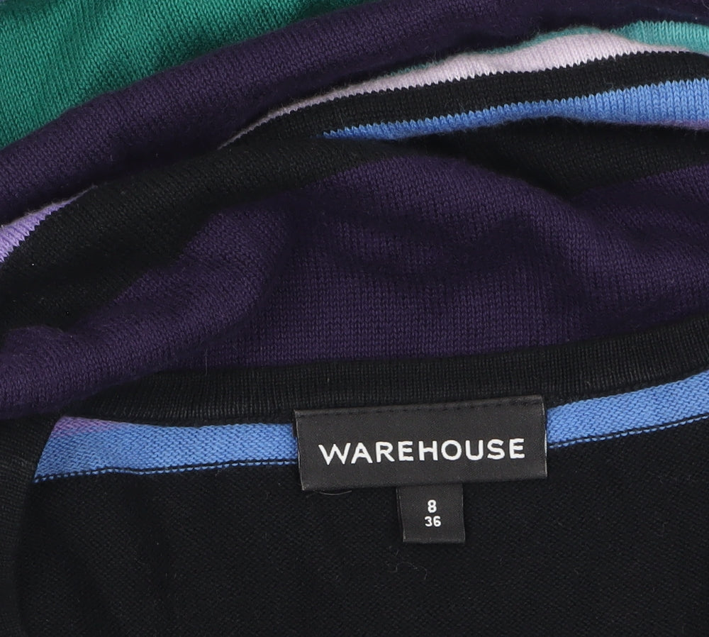 Warehouse Women’s Multicoloured Stripe Knit Bodycon Dress Size 8