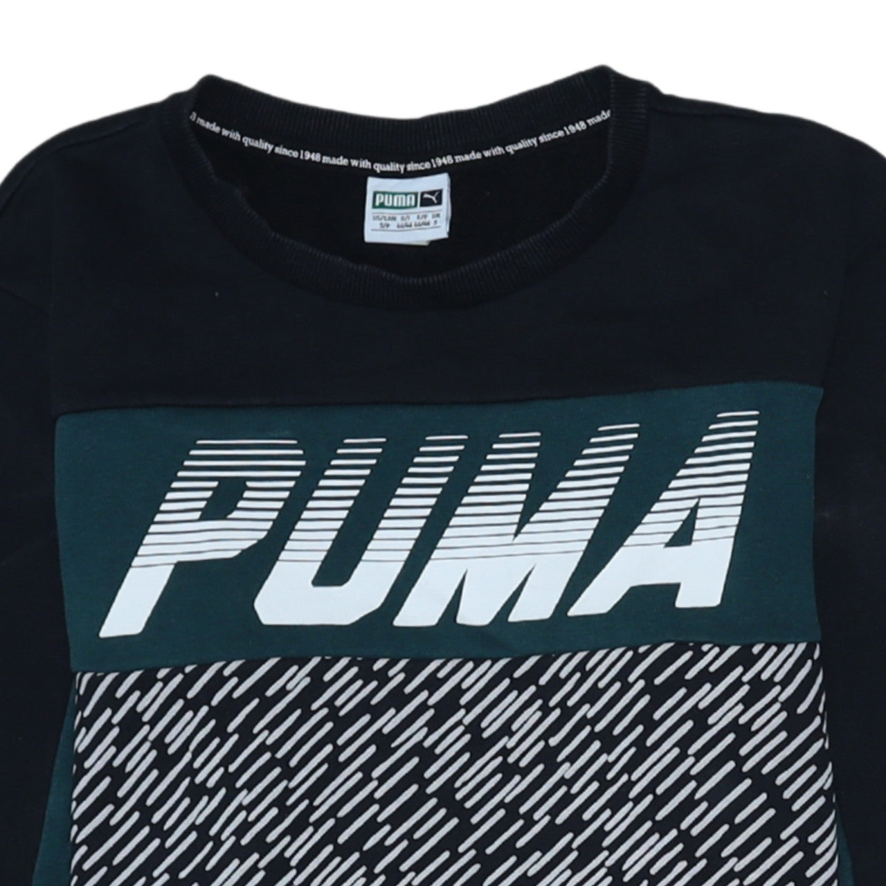 Puma Men's Black S Pullover Logo Sweatshirt Long Sleeve
