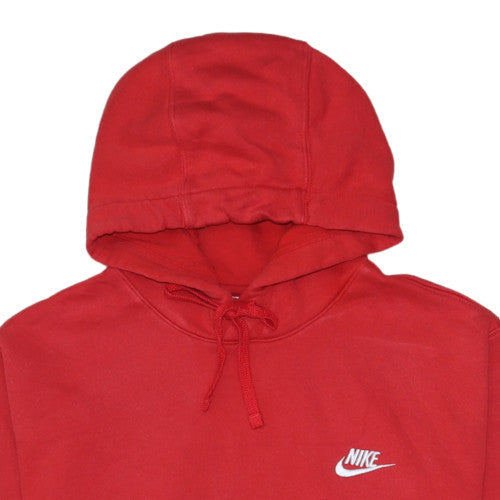 Nike Men's Red Small Pullover Hoodie - Classic Fleece Sweatshirt