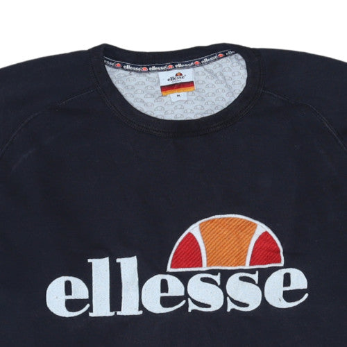 Ellesse Men's Black Medium Pullover Sweatshirt Crew Neck Logo