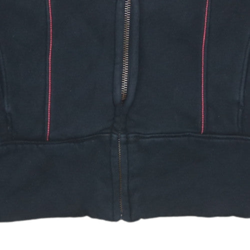 Puma Women Black Full Zip Sweatshirt Small Embroidered Logo