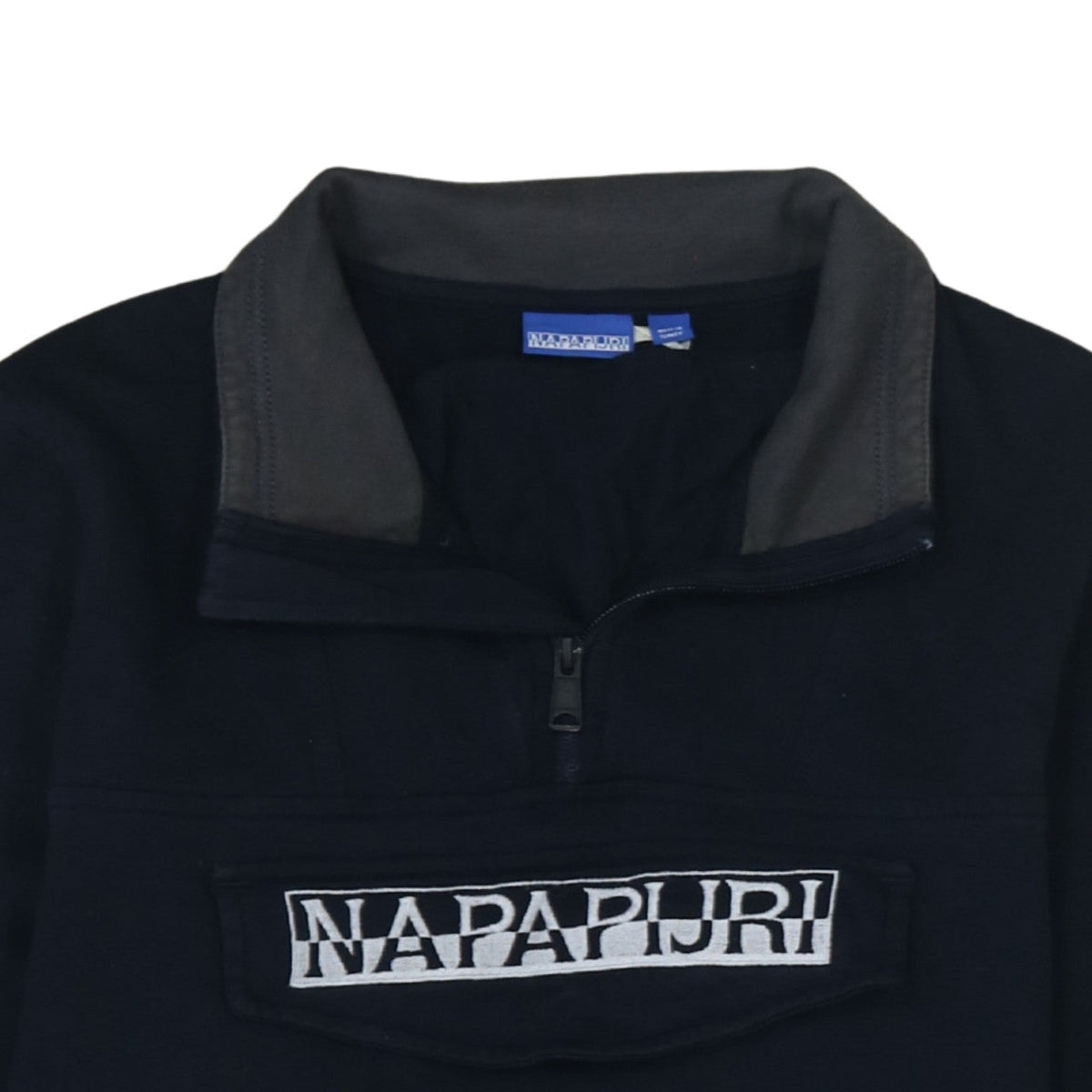 Napapijri Men's Blue 1/4 Zip Pullover Sweatshirt S