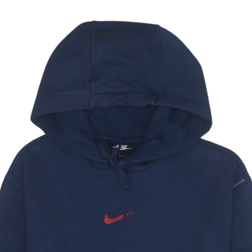 Nike Men's Blue Pullover Hoodie Small Logo Fleece Sweatshirt