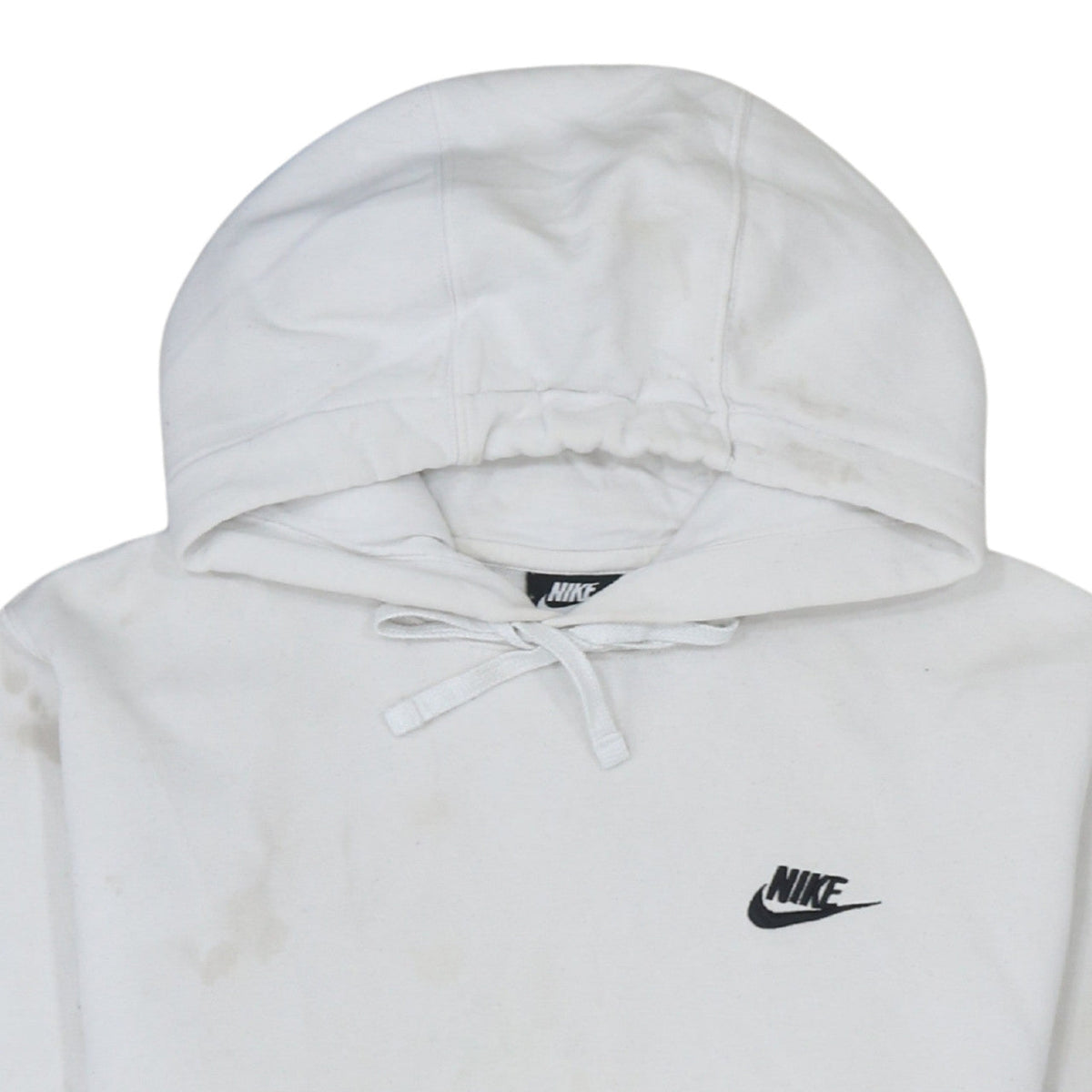 Nike Mens White Pullover Hoodie XS Fleece Sports Logo Hooded