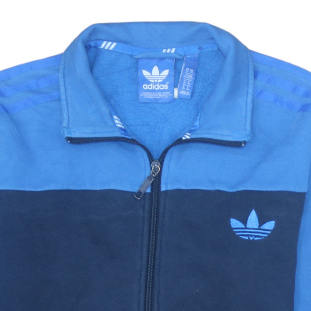Adidas Men Blue Full Zip Fleece Sweatshirt XS Sports Style