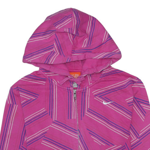 Nike Women Pink Full Zip Hoodie Size 16/18 Cotton Athletic Style