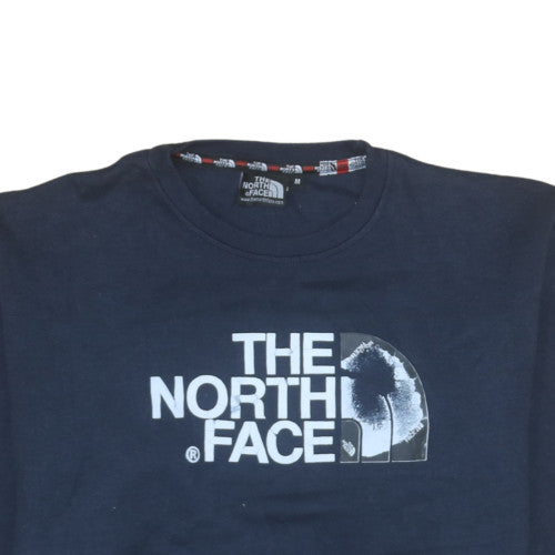 The North Face Mens Blue Medium Pullover Sweatshirt Crew Neck Logo