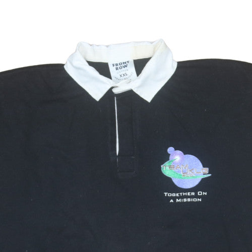 Front Row Men’s Black 2XL Collared Rugby Sweatshirt Heavyweight Cotton