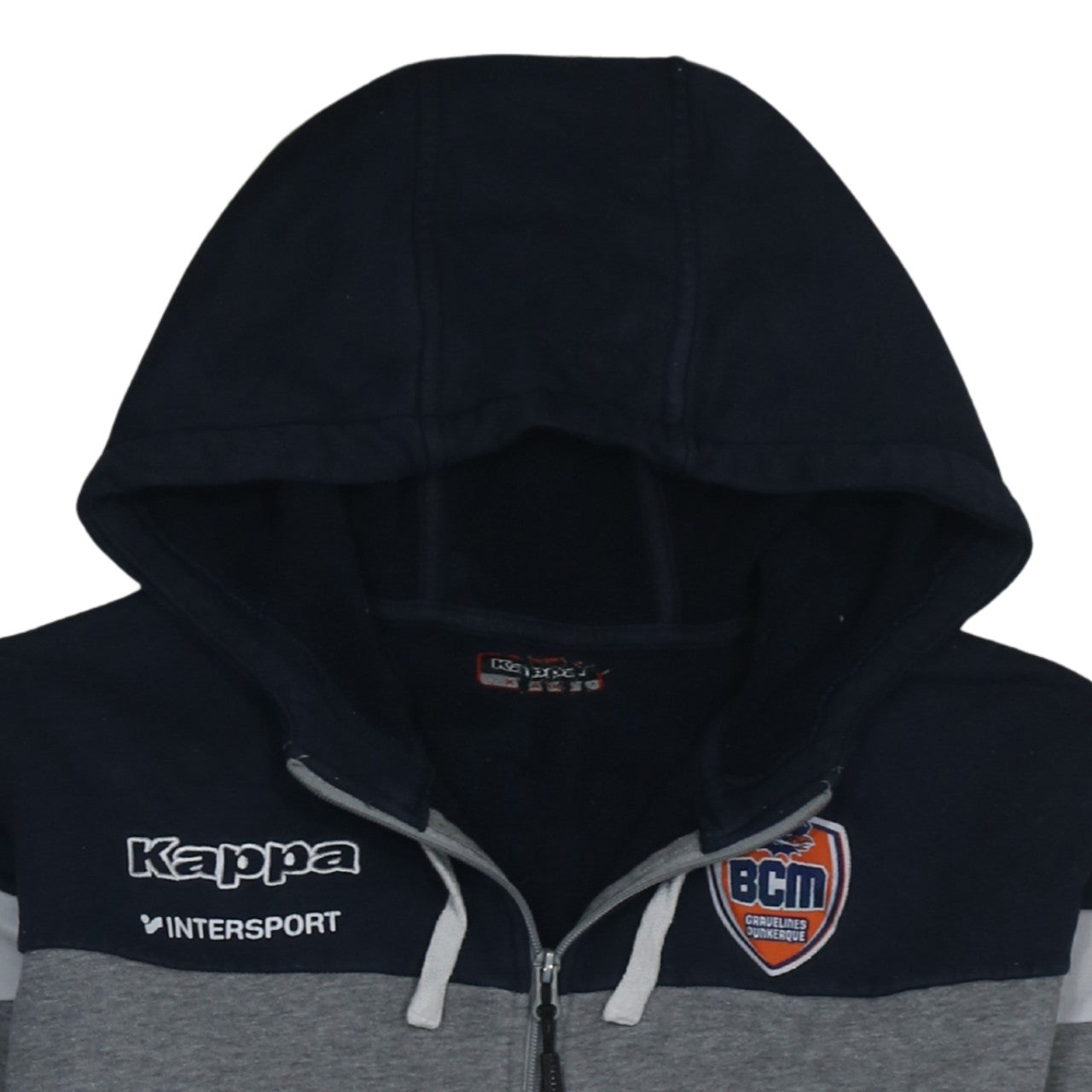 Kappa Men’s Grey & Navy Full Zip Hoodie XL BCM Dunkerque Sportswear