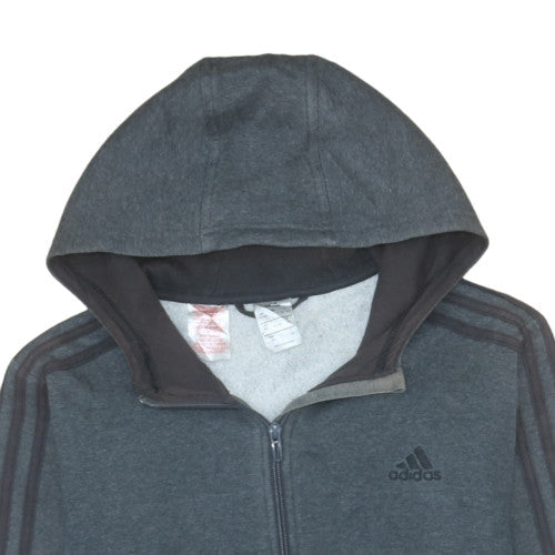 Adidas Teens Grey Full Zip Fleece Hoodie Size 164