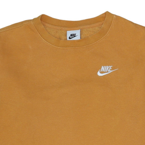 Nike Men's Brown Logo Crew Neck Pullover Sweatshirt M