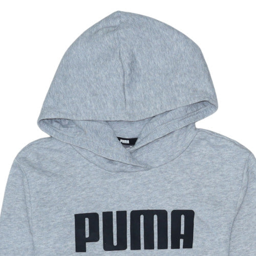 Puma Teens Grey Pullover Hoodie Sweatshirt Size 164 Regular Fit