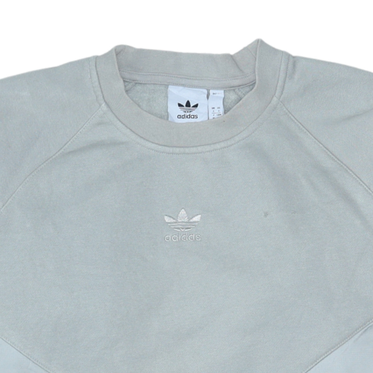 adidas Men Grey Crew Neck Pullover Sweatshirt Small