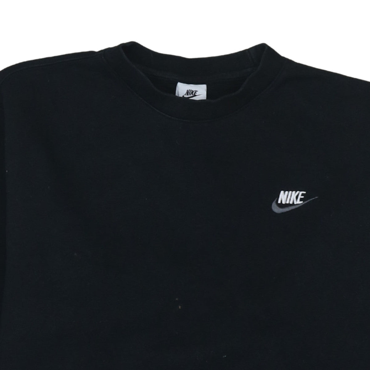 Nike Men's Black Pullover Sweatshirt M Crew Neck Fleece Logo