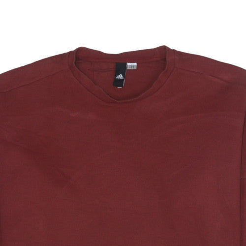 Adidas Mens Red Crew Neck Pullover Sweatshirt Size L