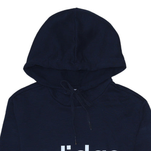 Adidas Womens Navy Blue Pullover Hoodie Small Cotton Logo