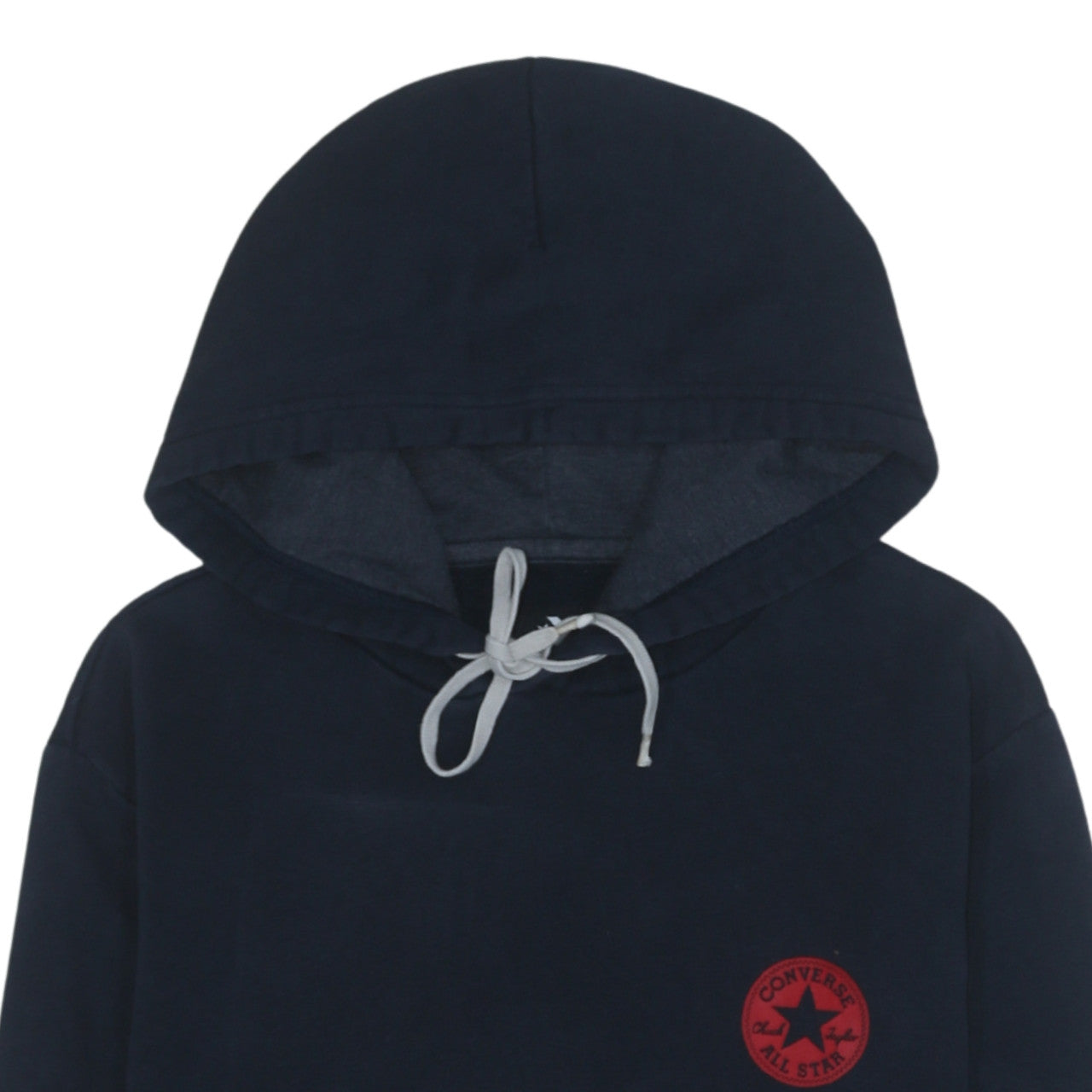 Converse Men Blue Pullover Hoodie L Logo Graphic Fleece Sweatshirt