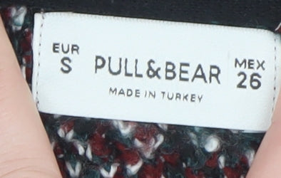 Pull&Bear Women's Multicoloured Argyle Knit Jumper Size 8