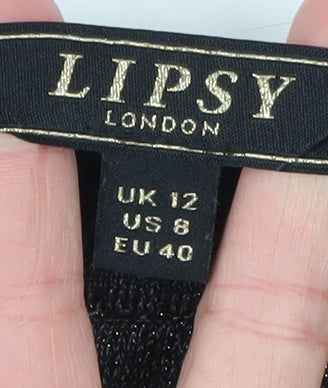 Lipsy Women’s Black Sequin Jumper Dress Size 12