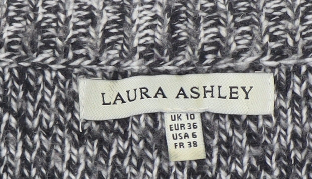 Laura Ashley Womens Grey Size 10 Knit Long Sleeve Pullover Jumper