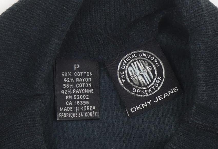 DKNY Jeans Men’s Black High Neck Cotton Pullover Jumper S