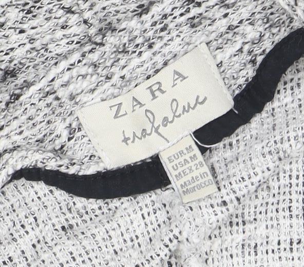 ZARA Women Grey Cotton Blend Button Cardigan Size 12