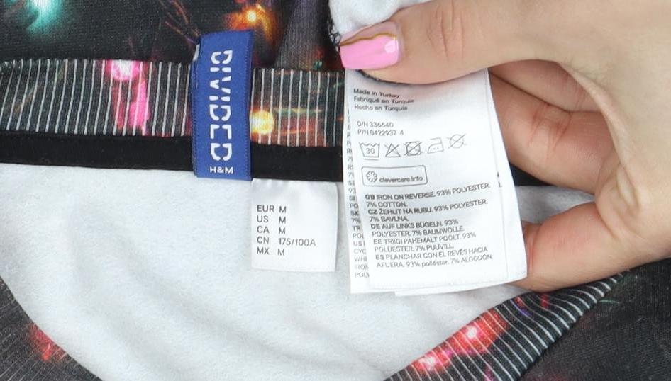 H&M Divided Men’s Multicoloured Christmas Light Crew Sweatshirt M
