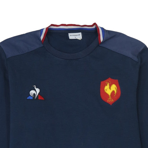 Le Coq Sportif Men's Blue Crew Neck Embroidered Rugby Sweatshirt M