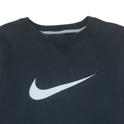 Nike Boys Black Crew Neck Sweatshirt Size 12-13 Years Classic Pullover