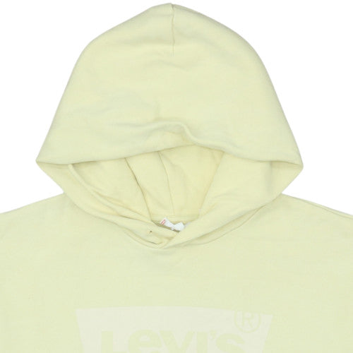Levi's Women's Beige Pullover Hoodie L Logo Cotton Casual Sweatshirt
