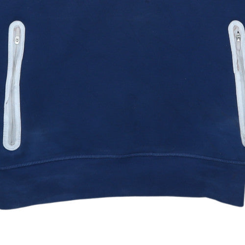 Lacoste Men's Blue Pullover Hoodie S Regular Fit Logo Zip Pocket