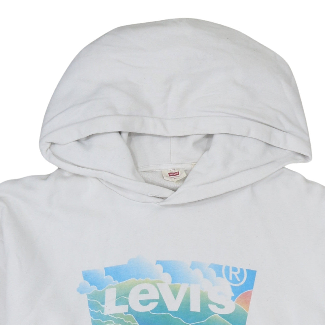 Levi's Women's White XL Pullover Hoodie with Logo Print