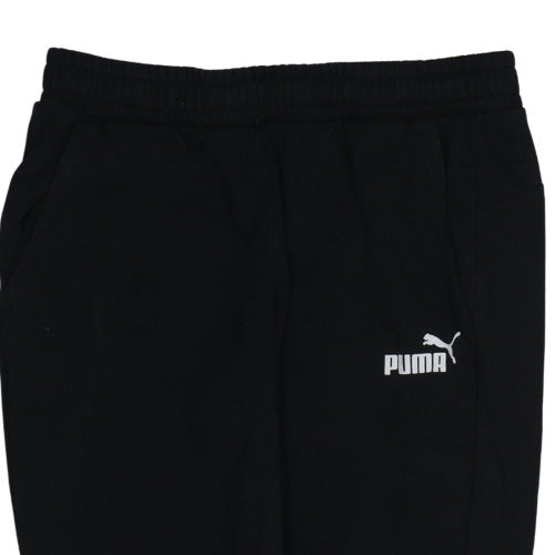 Puma Men's Black L Regular Fit Sweatpants with Logo
