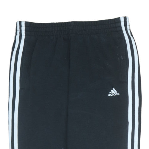 Adidas Boys Black Jogger Trousers 13-14 Years Cotton Blend Sportswear
